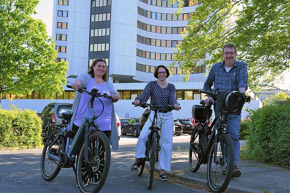 Drei Mitarbeitende mit JobRad in Dithmarschen